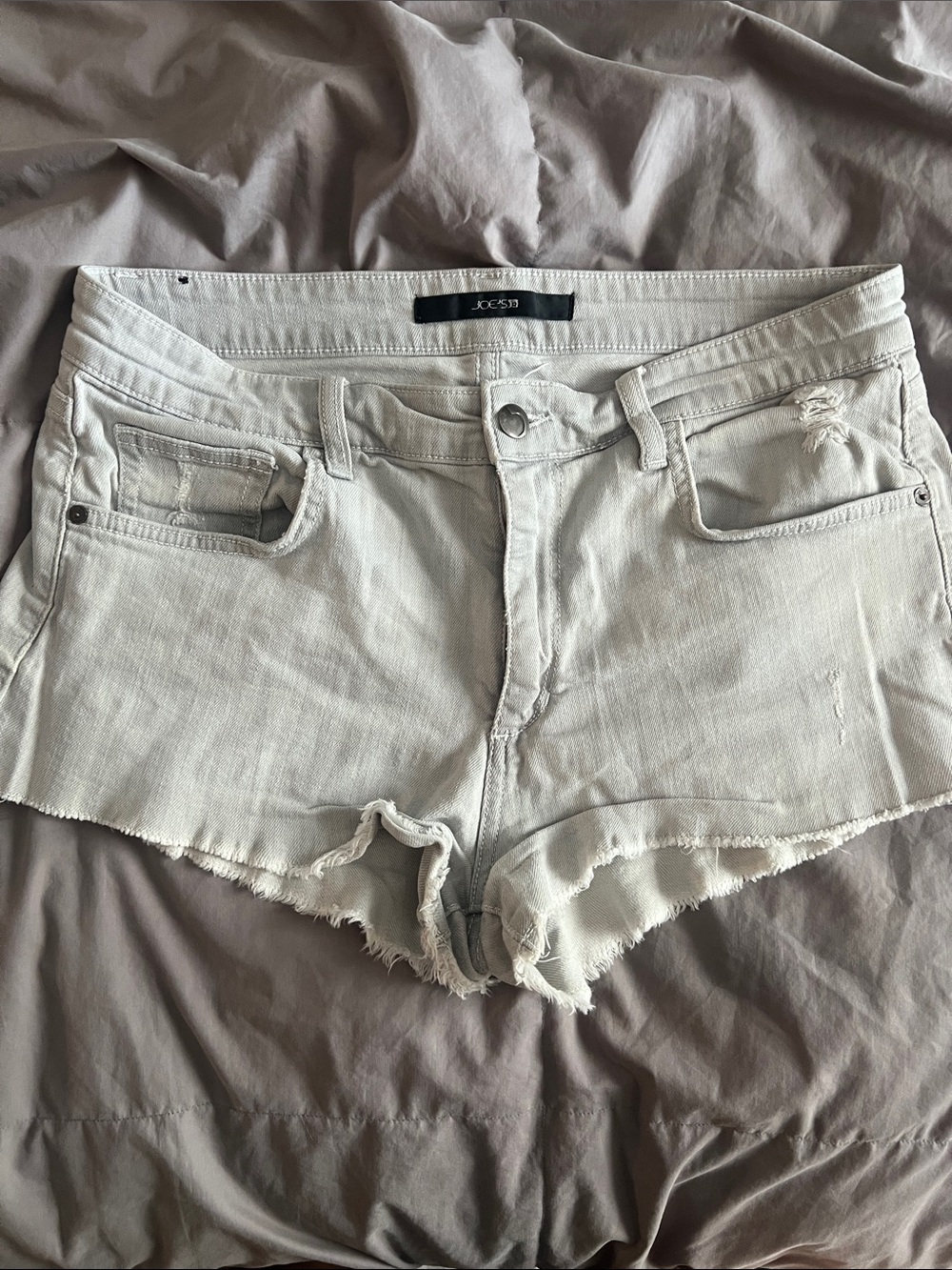 Joe's Jeans Cream Distressed Denim Cutoff Shorts